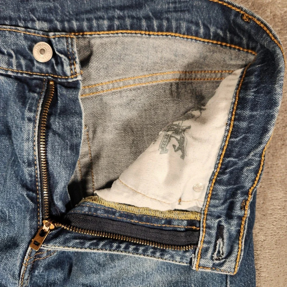 Levi's 505 Regular Fit Jeans Mens 32x30 Blue Excellent Straight Leg Denim - Picture 6 of 13